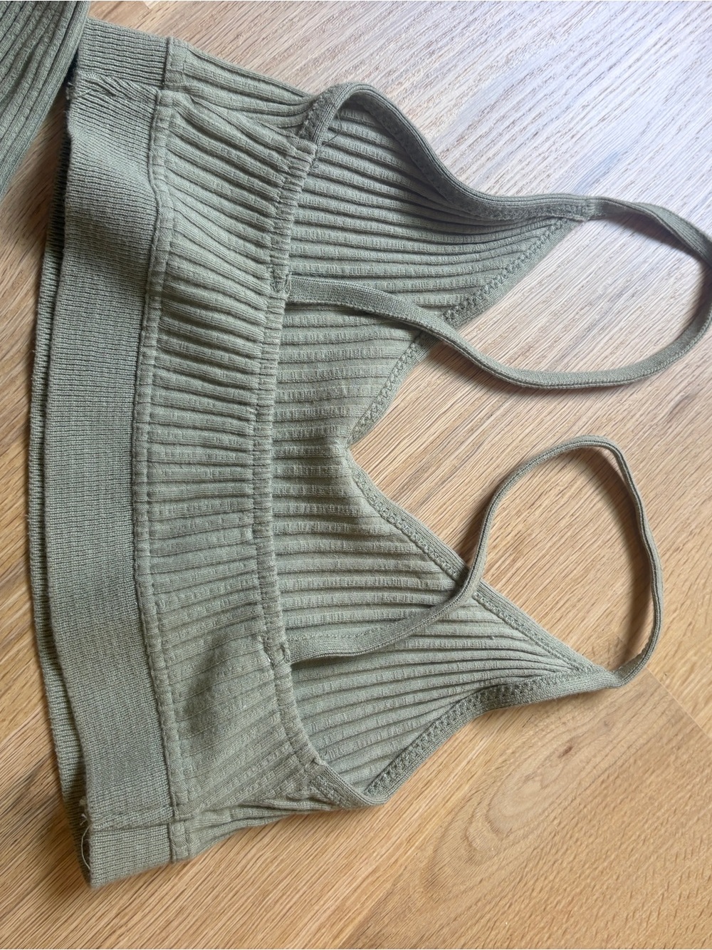 Zara Olive Ribbed Knit set skirt&top - Picture 2 of 4